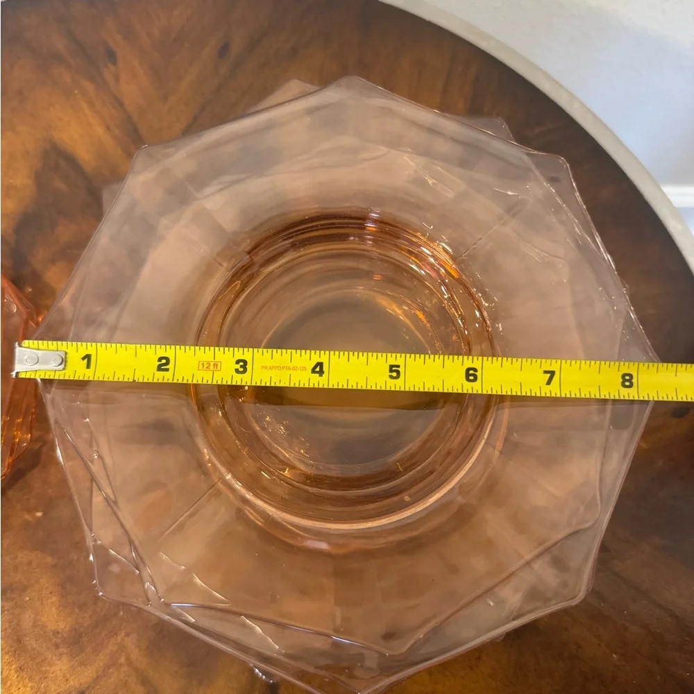 Haisey Pink Flamingo Depression Glass plates 5 8 in  and 5 6 inch beautiful set - Picture 8 of 10